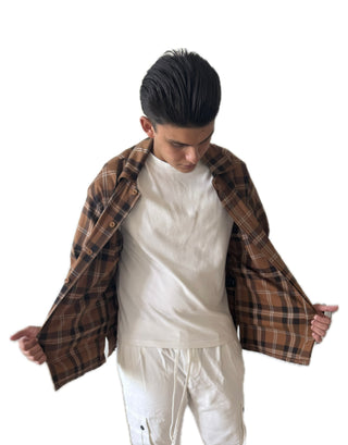 Camicia a Quadri  - Beige