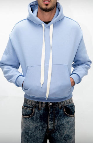 Felpa cuciture esterne - celeste