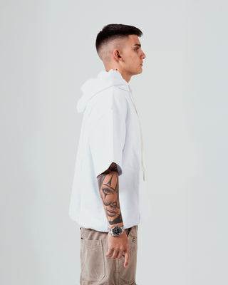 Hoodie Short Sleeve - Bianco