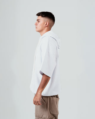 Hoodie Short Sleeve - Bianco