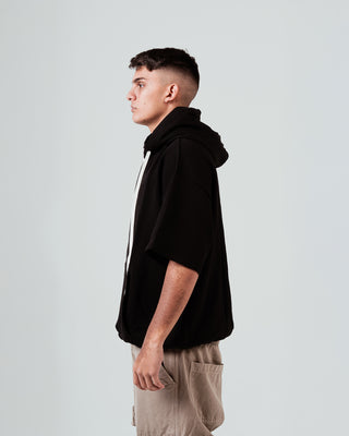 Hoodie Short Sleeve - Nero