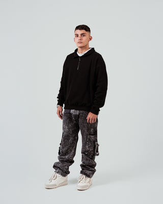 Maglione Zip - Nero