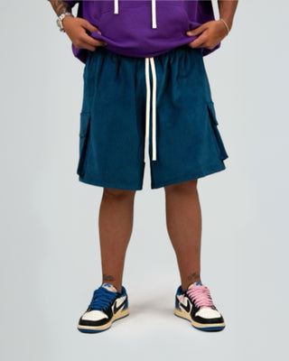 Short Cargo Velluto - Petrolio